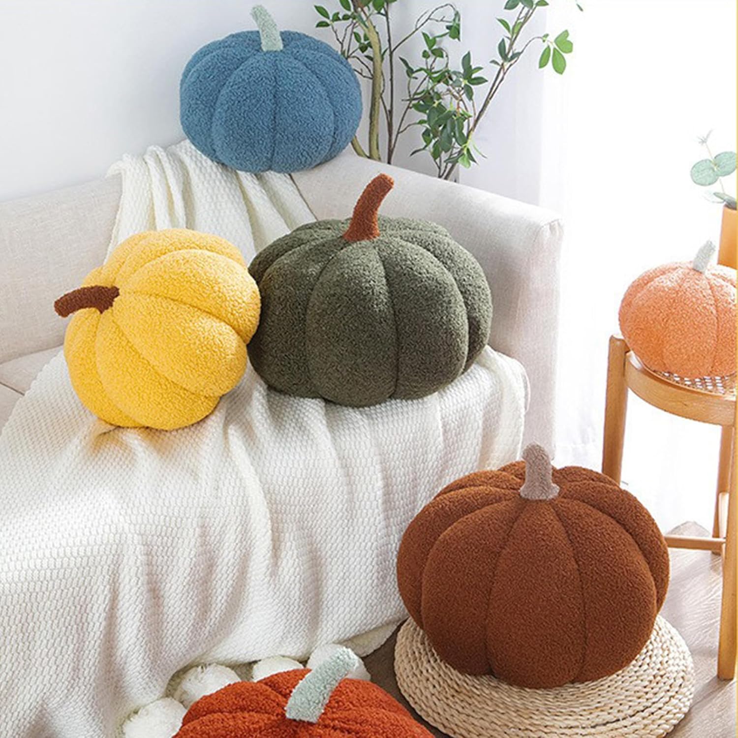 Halloween Pumpkin Shaped Throw Pillow for Home Couch
