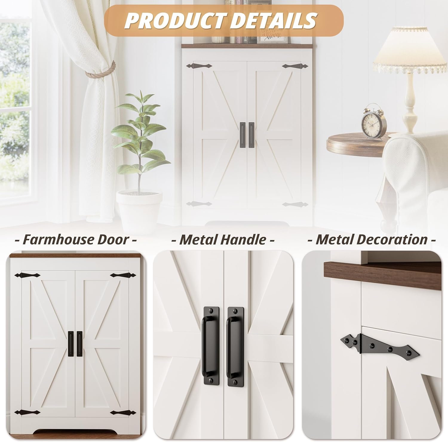 IRONCK Corner Cabinet 68 Tall White Storage