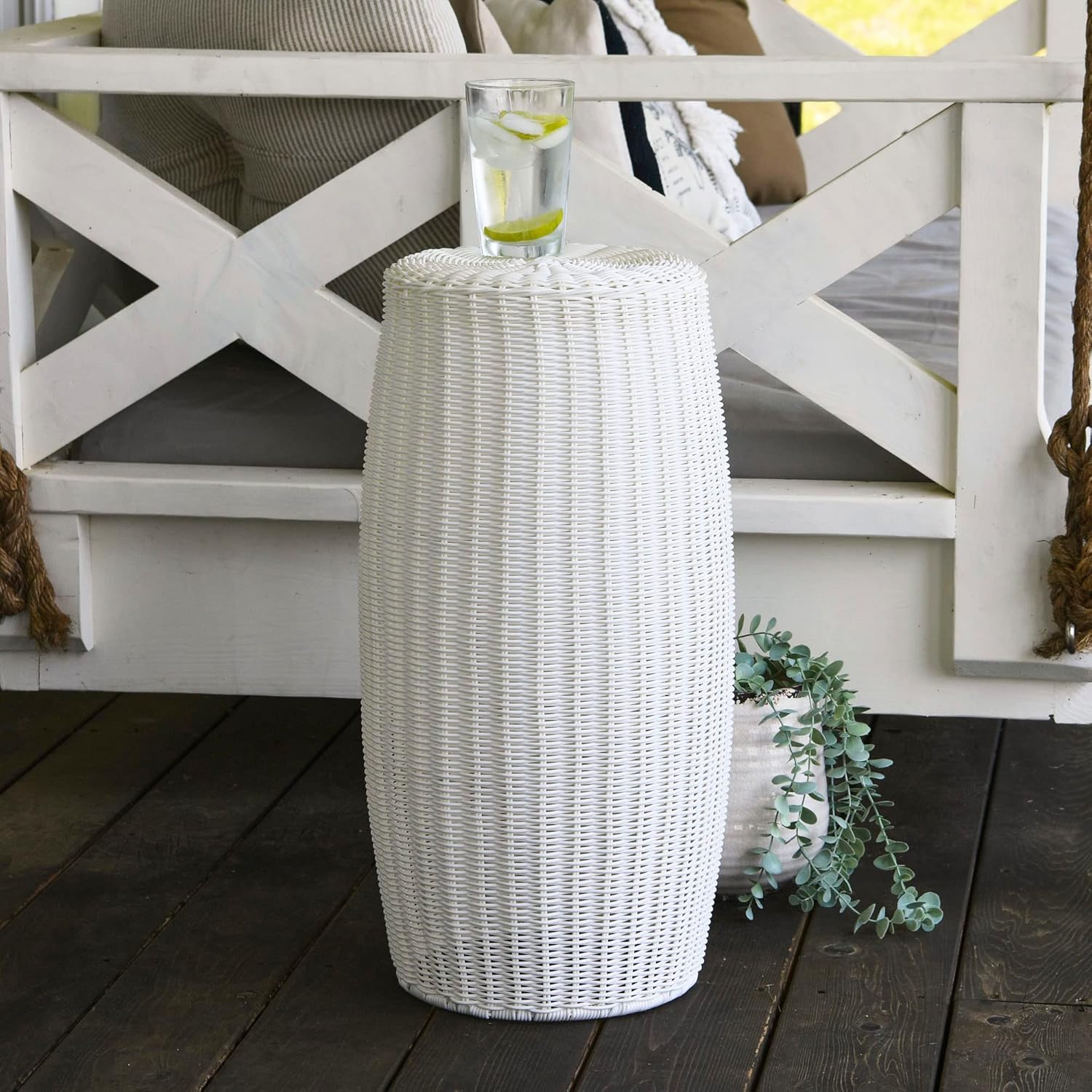 Household Essentials Tall Resin Pedestal White