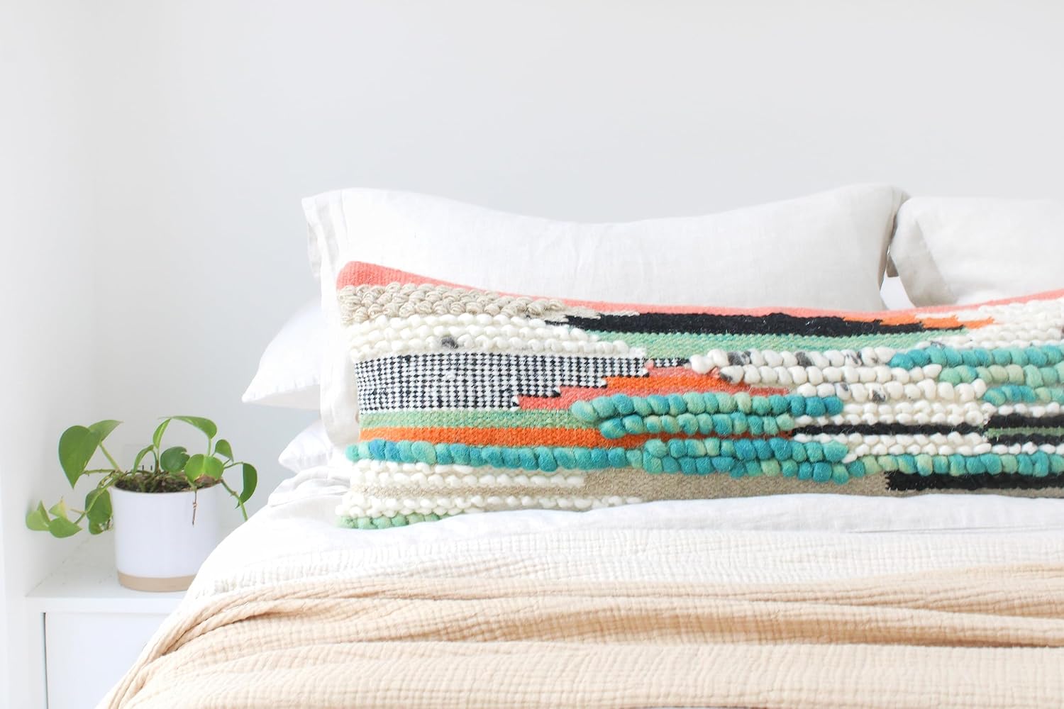 CASA BOHO Wool Throw Pillow Cover 13x35