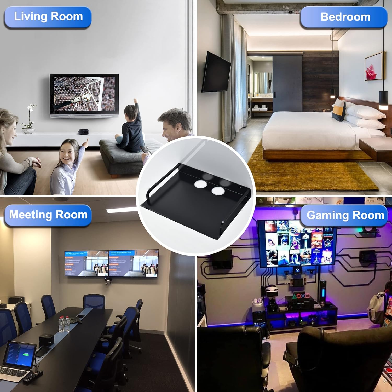 Floating Shelves for AV Devices - 2PCS Metal Mount Shelf