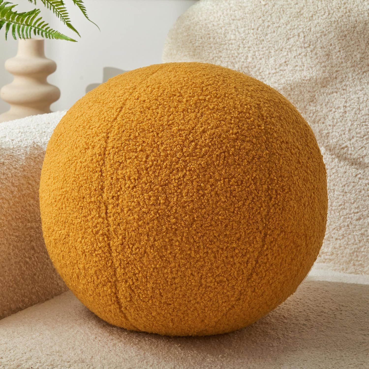 Modern Yellow Ball Shaped Throw Pillow - 118 Inches