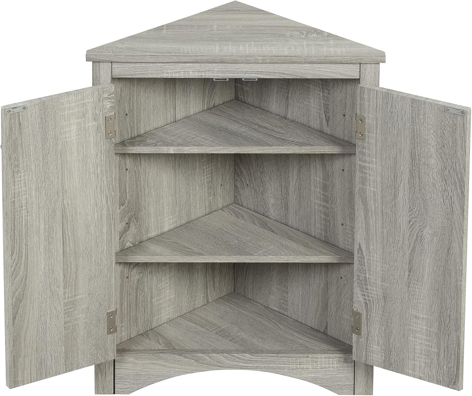 Merax Corner Storage Cabinet with Two Doors Oak