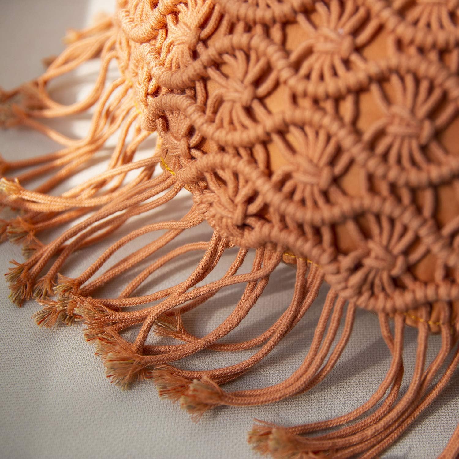 Phantoscope Cotton Boho Throw Pillow with Tassel