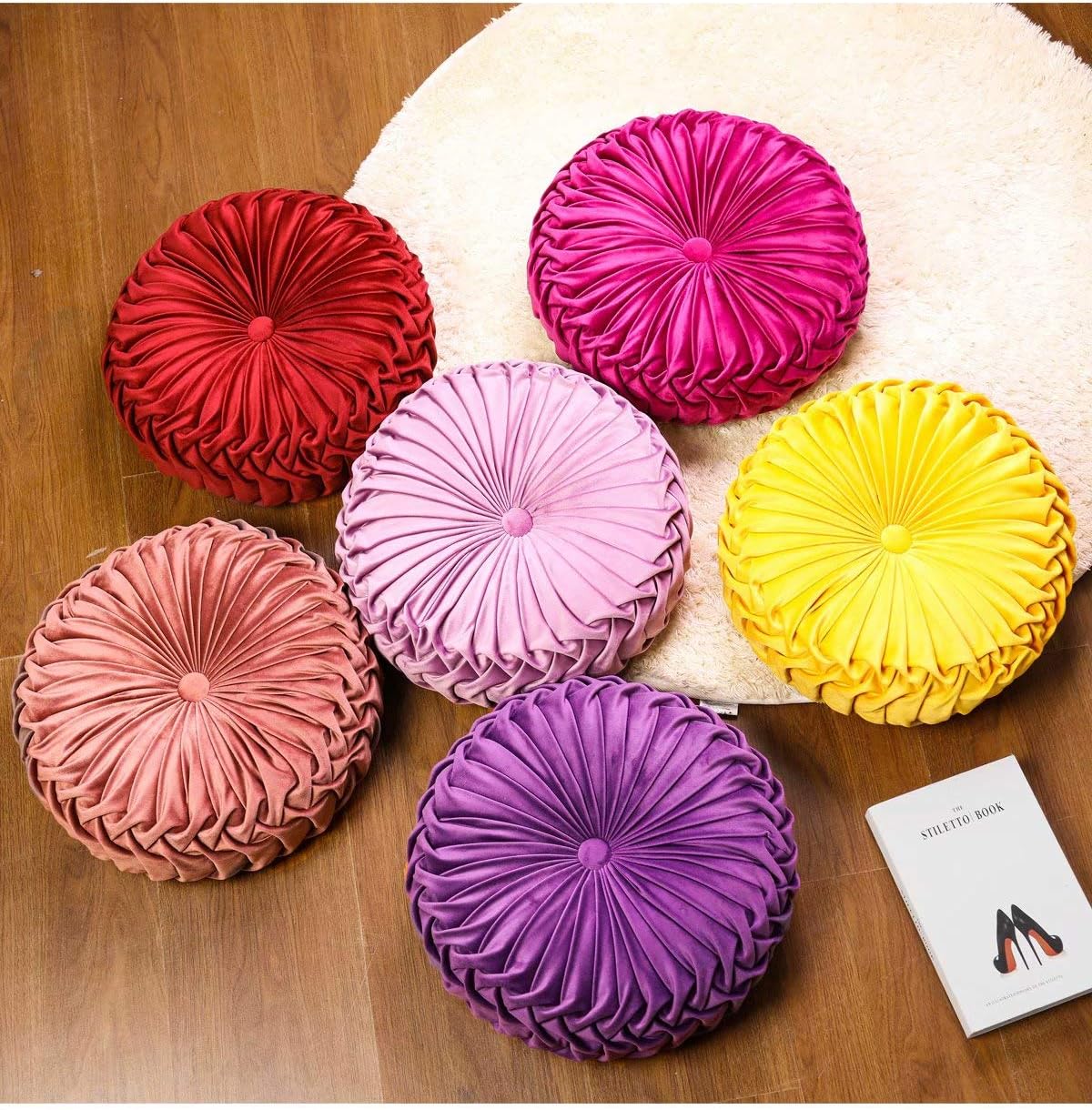 HLOVME 3D Pumpkin Throw Pillow 15X15 Yellow