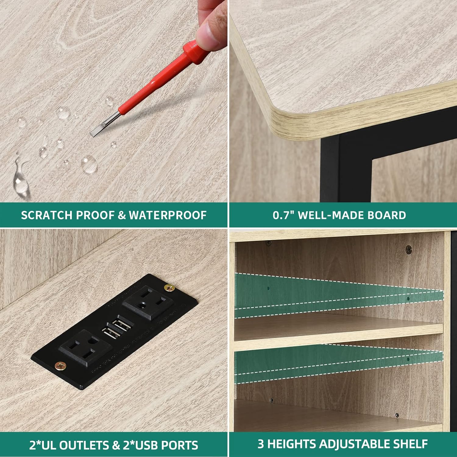 YITAHOME Corner TV Stand for 5550 Inch TVs with Power Outlet