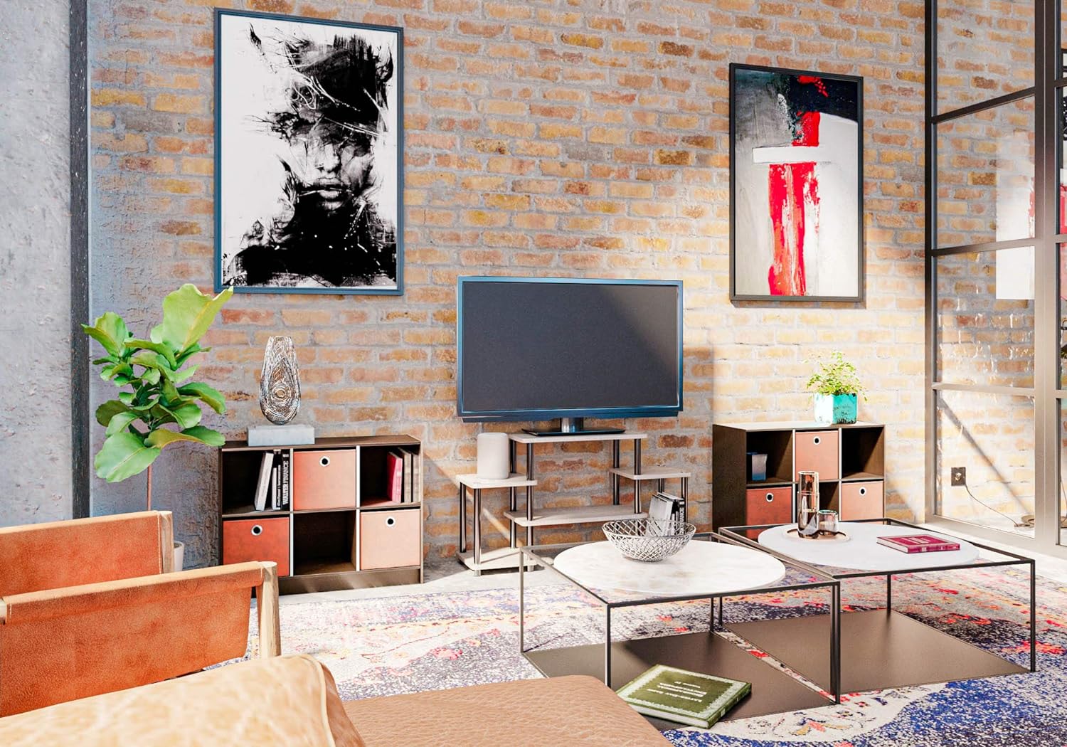 Furinno Turn-N-Tube Entertainment Center No Tools