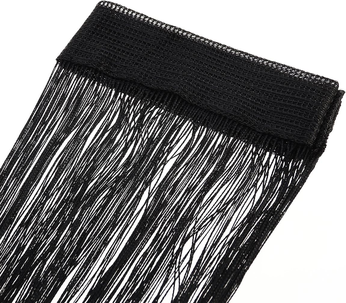 ARTIBETTER Black String Curtain Tassel Valance Room Divider
