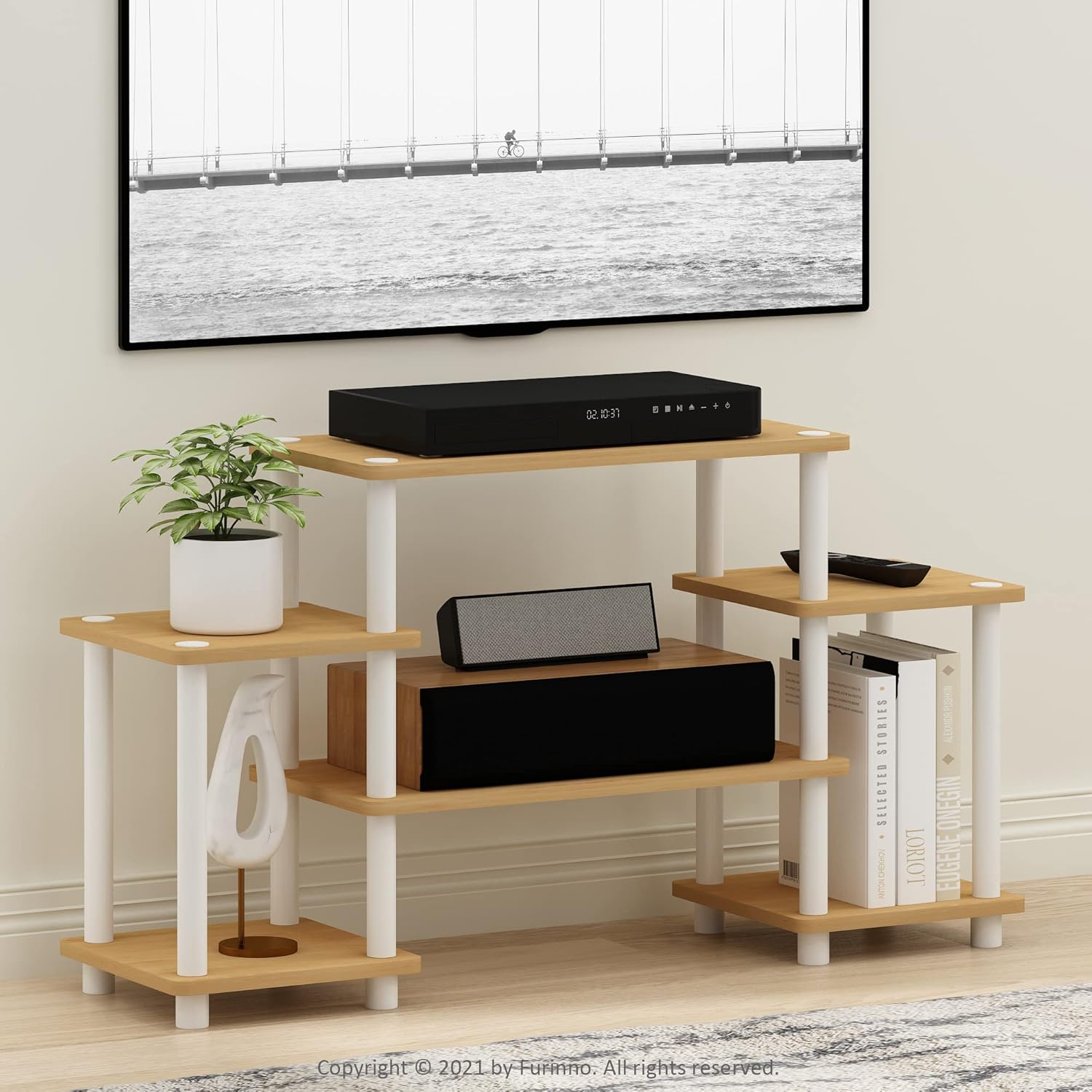 Furinno Turn-N-Tube TV Stand No Tools Square Corner
