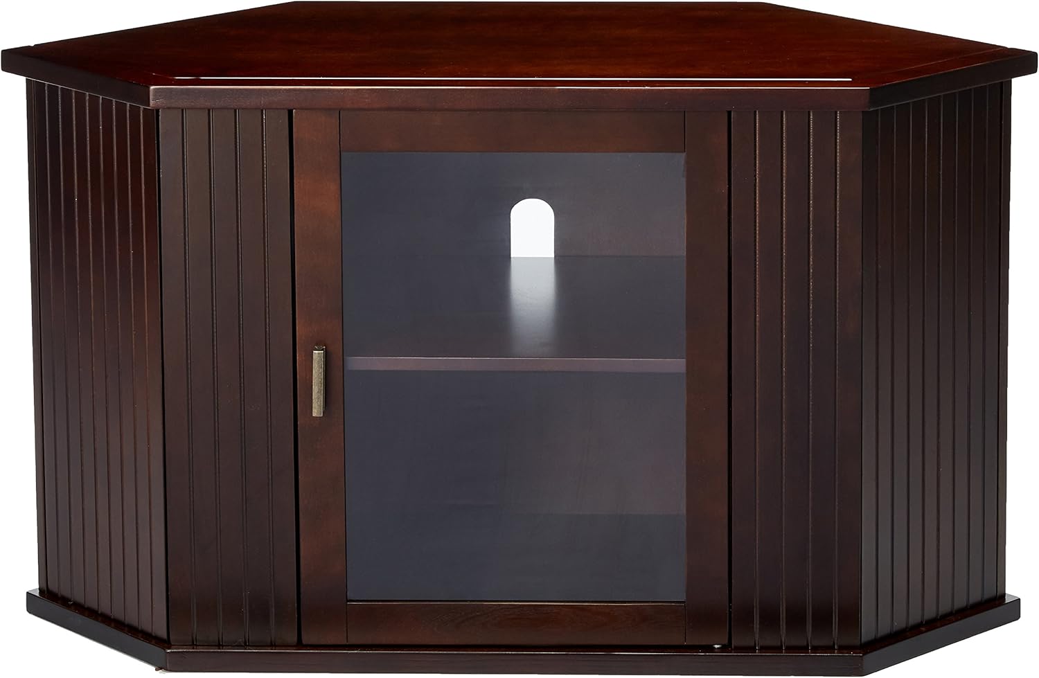 Kings Brand 47-Inch Walnut Wood Corner TV Stand