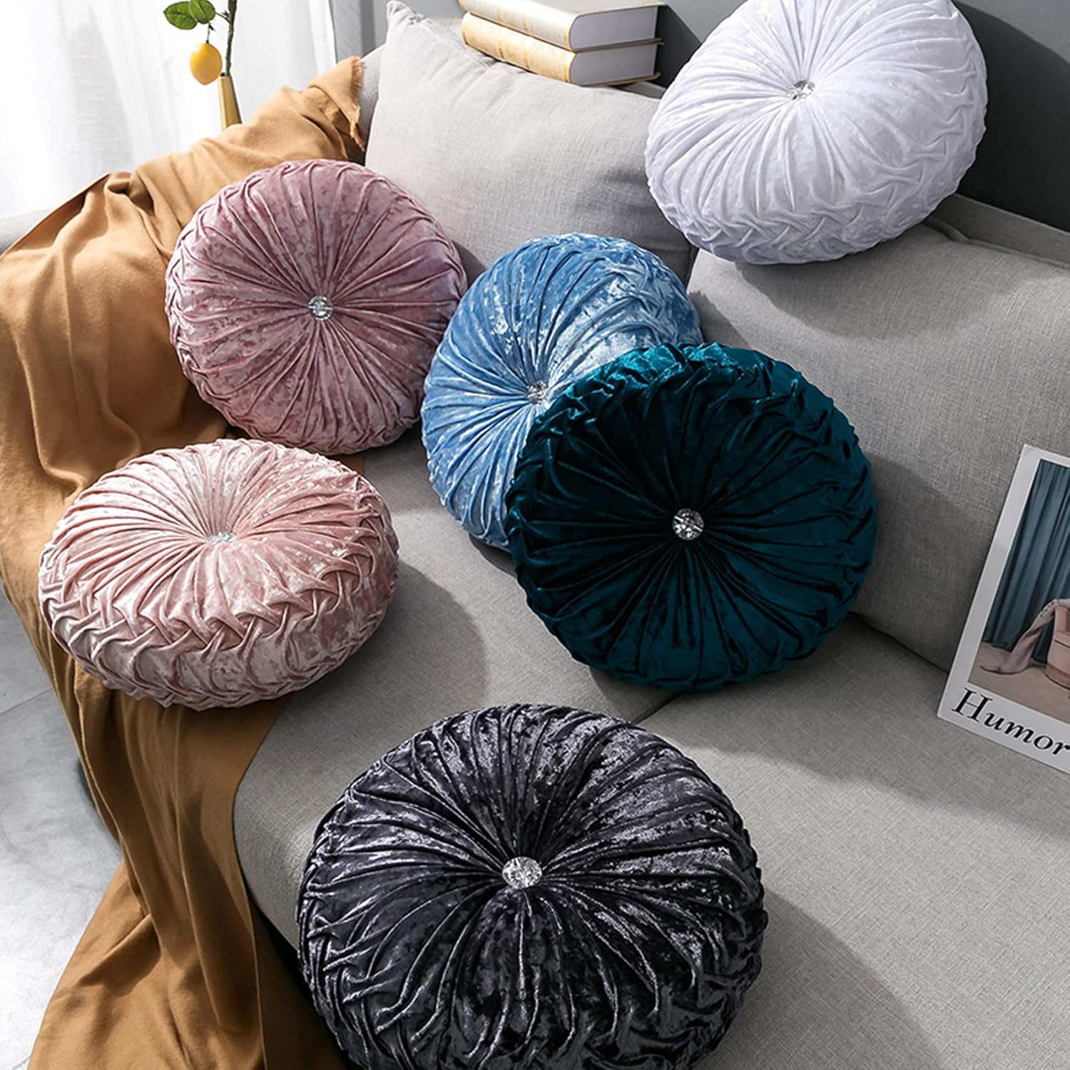 HLOVME Decorative Round Throw Pillow 137 Inch