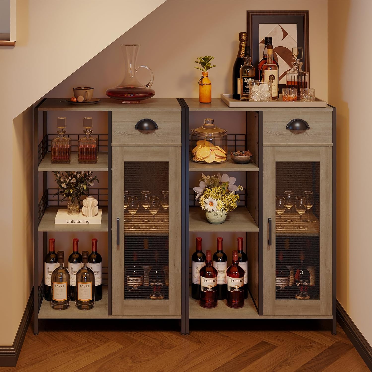 X-cosrack 3 Tier Coffee Bar Table with Storage Drawer