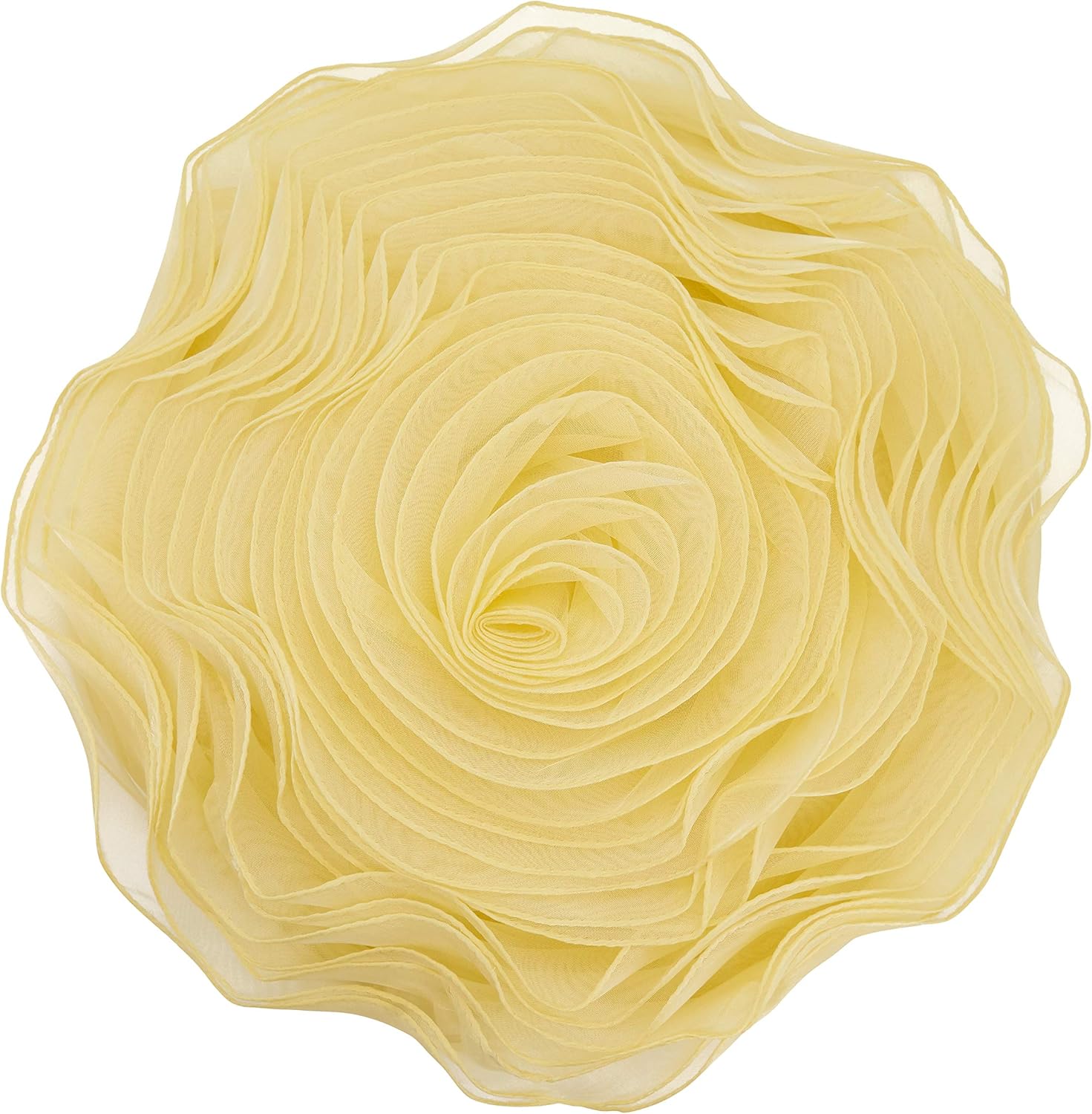 SARO LIFESTYLE Rose Design Throw Pillow Yellow 13 Inch
