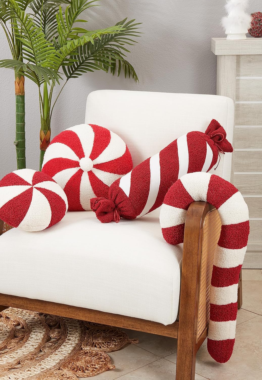 Minty Delight Peppermint Candy Throw Pillow