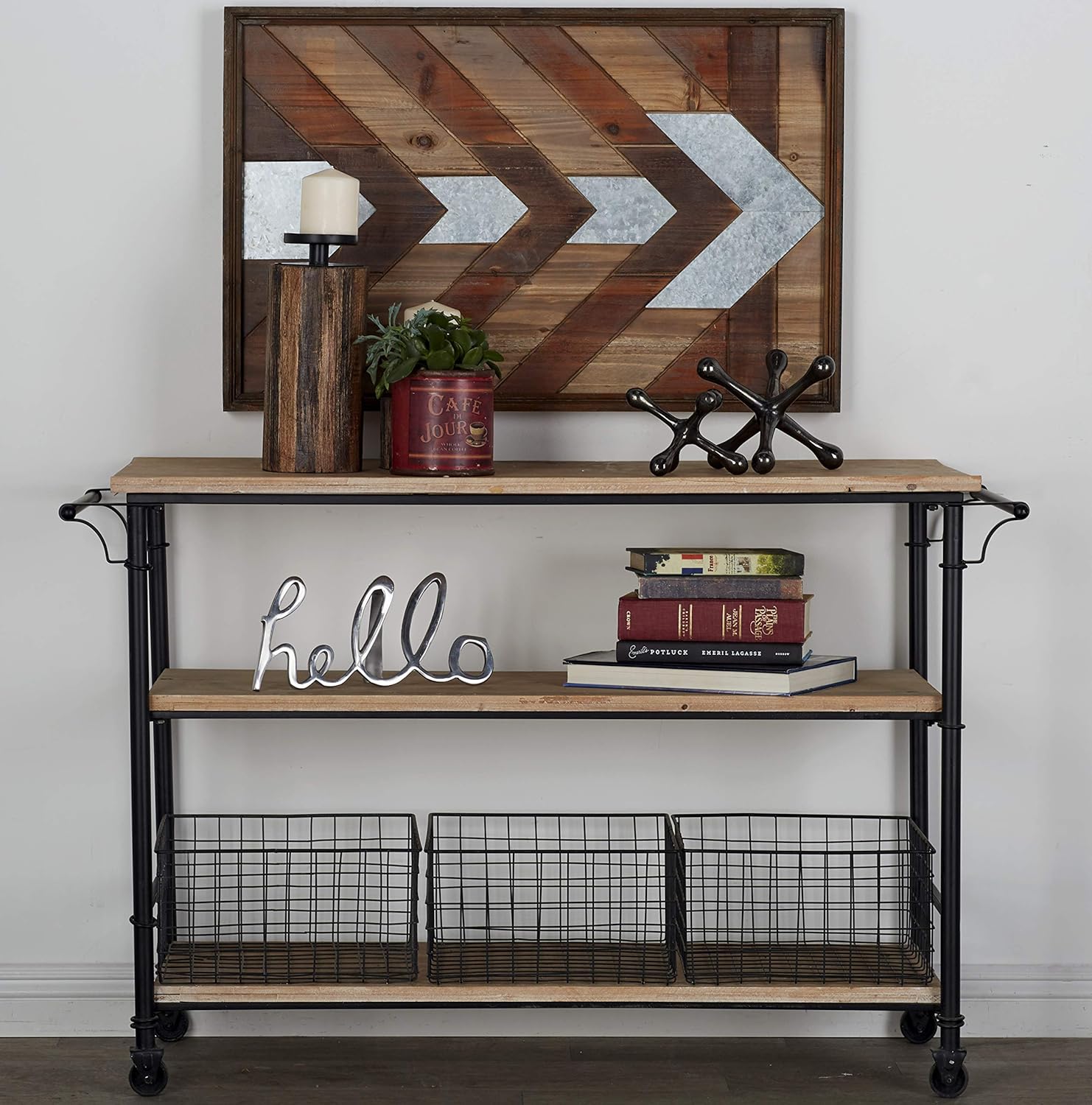 Deco 79 Industrial Storage Unit with Shelves and Drawers
