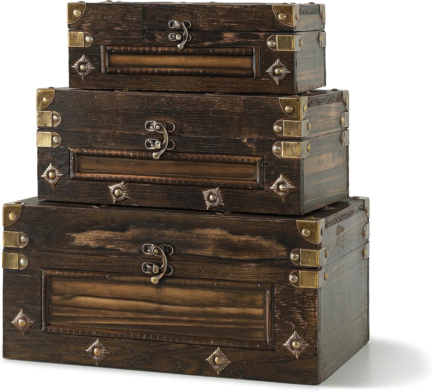 Soul Lane Branson Wooden Storage Trunks Set of 3