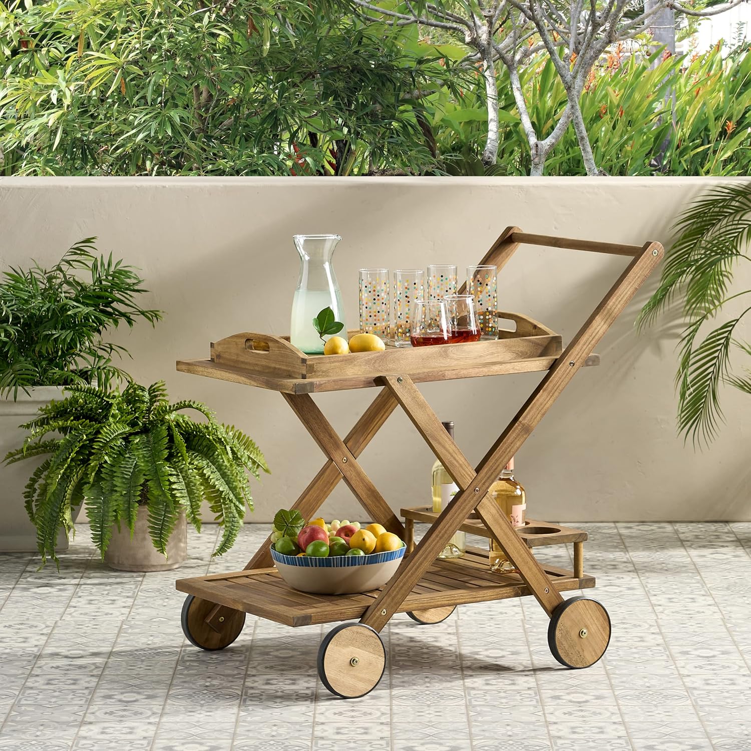 YLIEHS Versatile Mobile Bar Cart for Easy Entertaining