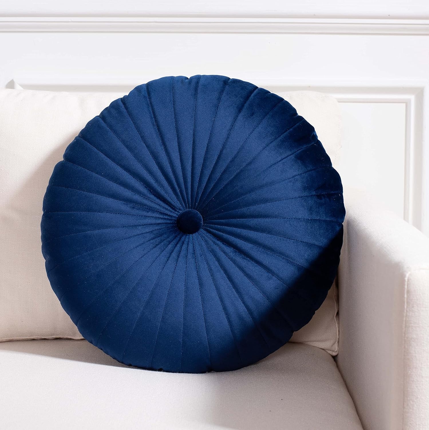 SAFAVIEH Vallory Navy Blue Button Tufted Throw Pillow
