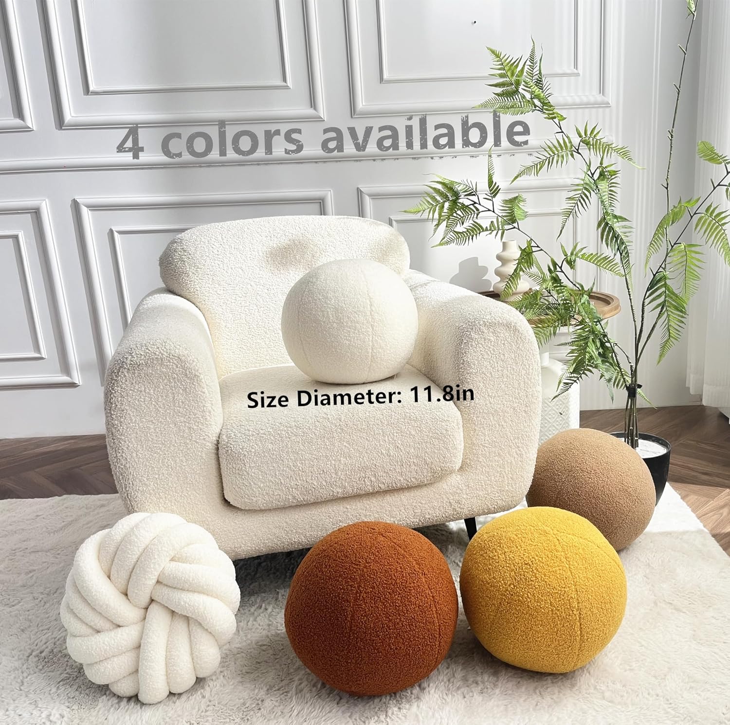 Modern Yellow Ball Shaped Throw Pillow - 118 Inches