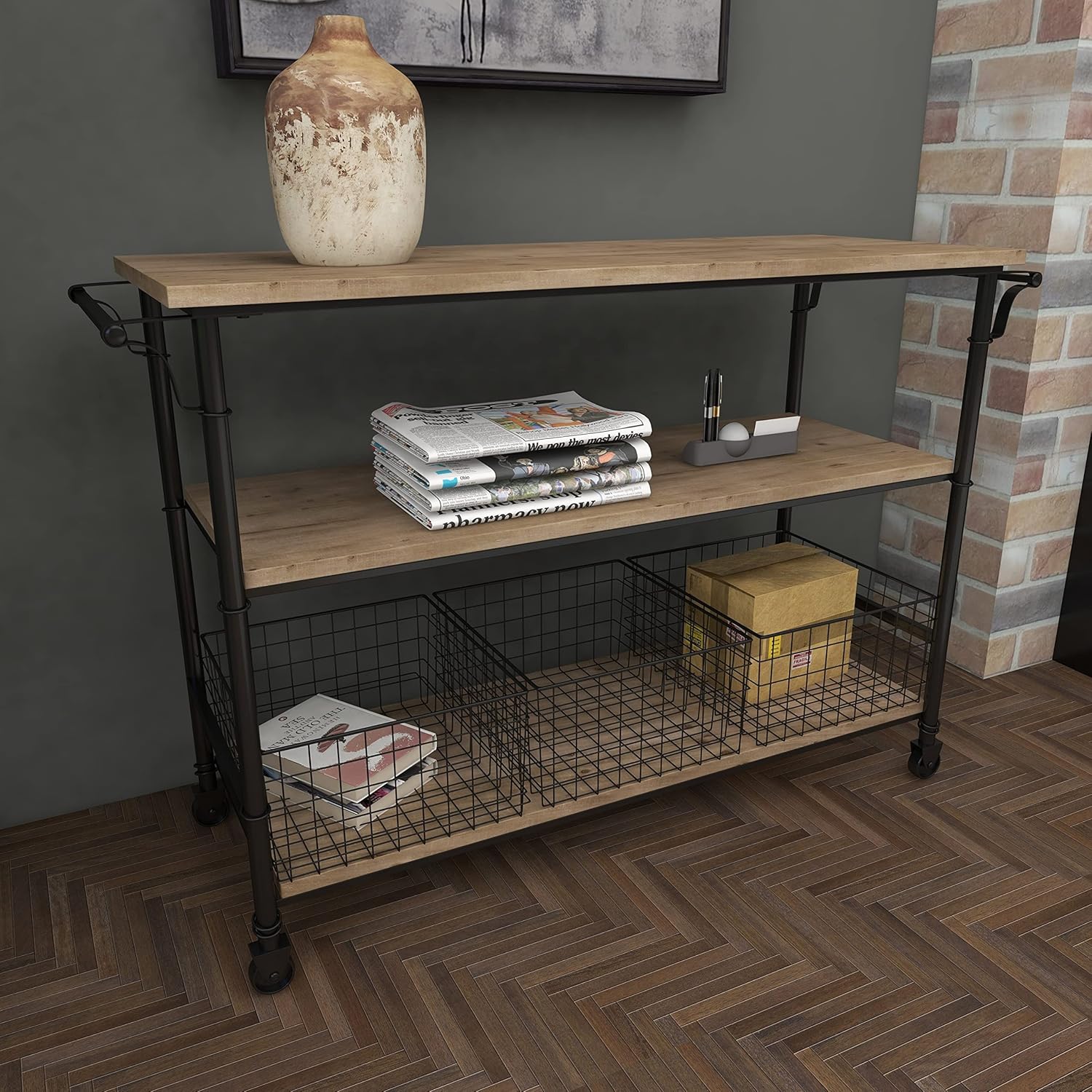 Deco 79 Industrial Storage Unit with Shelves and Drawers