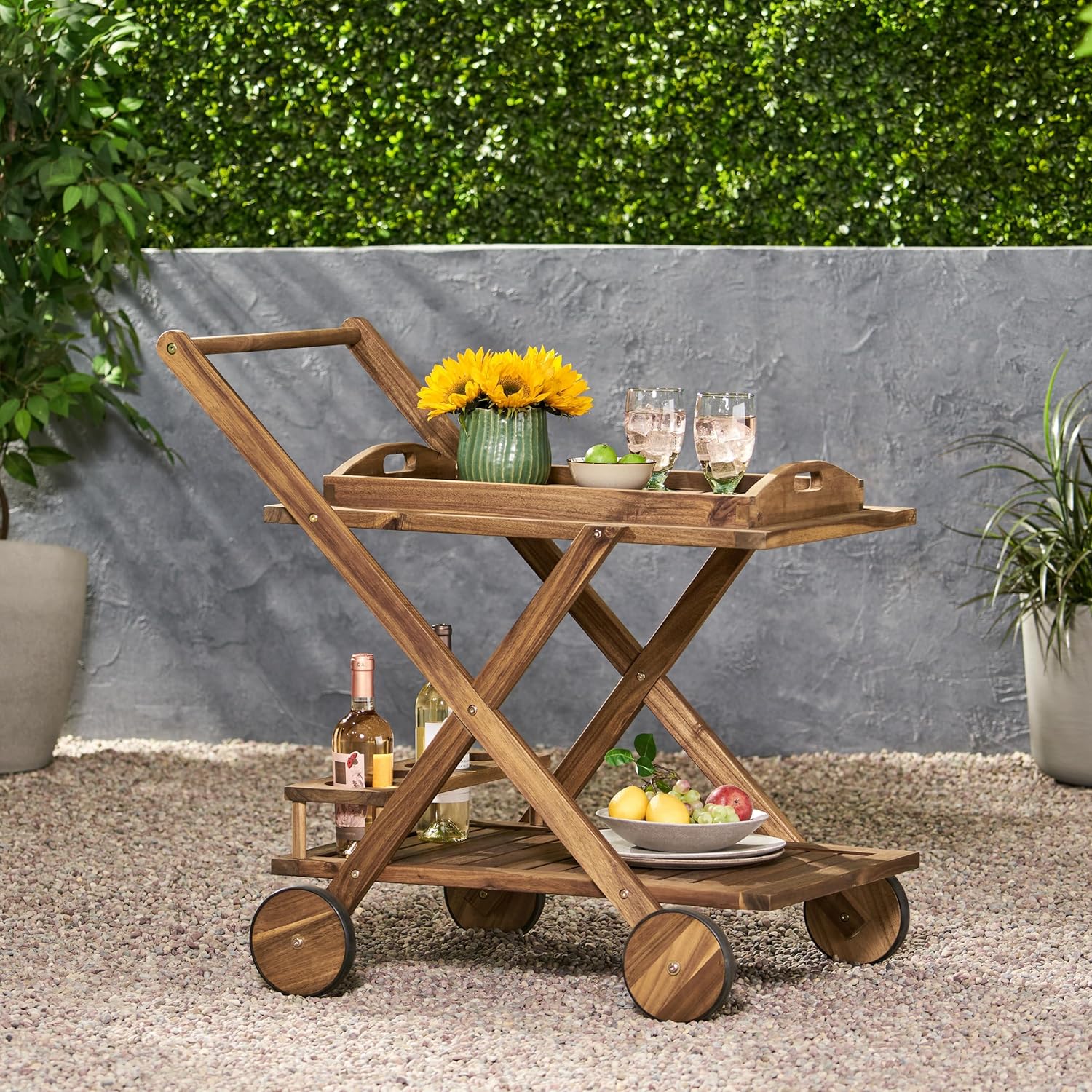 YLIEHS Versatile Mobile Bar Cart for Easy Entertaining