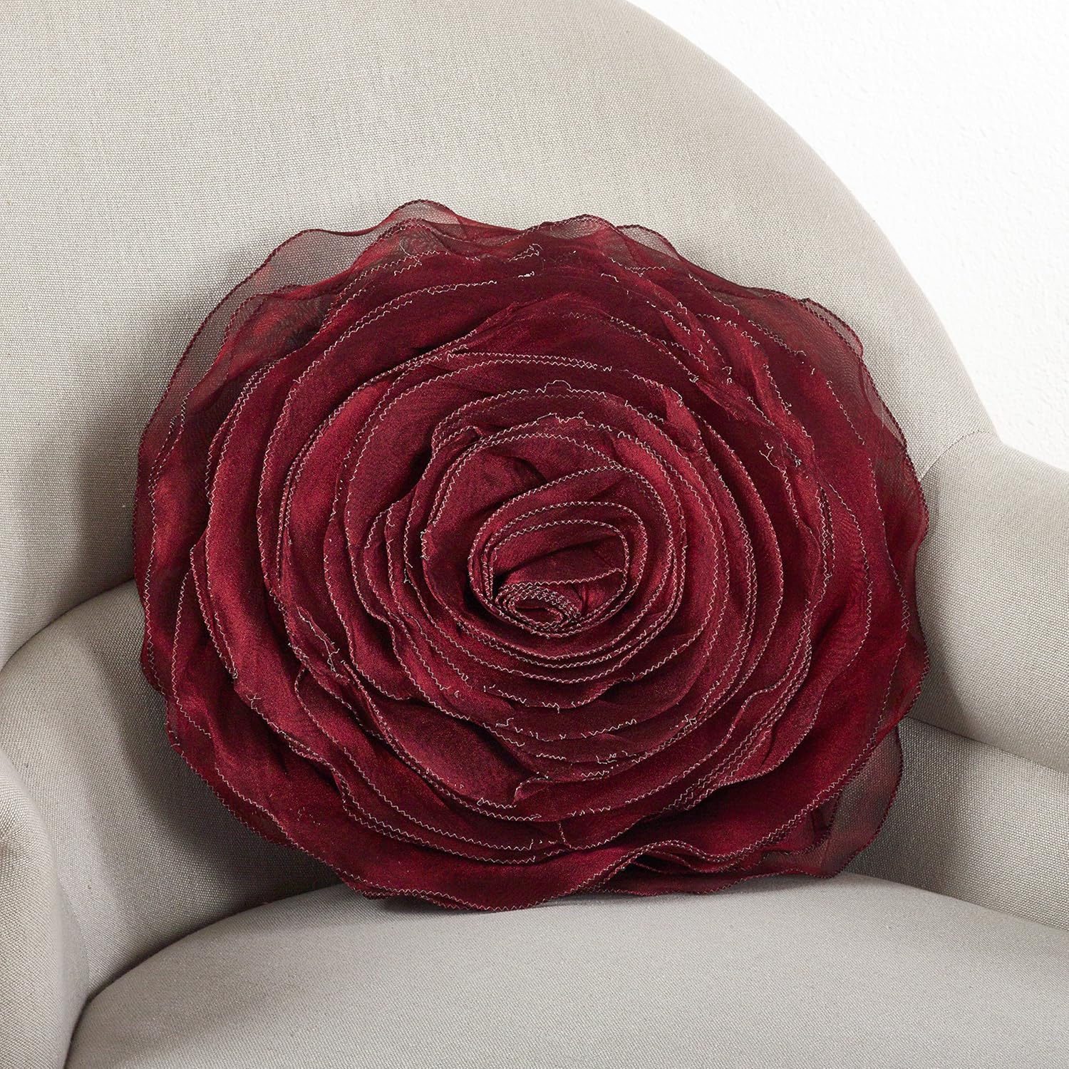SARO LIFESTYLE Rose Design Throw Pillow 13 Inch 1