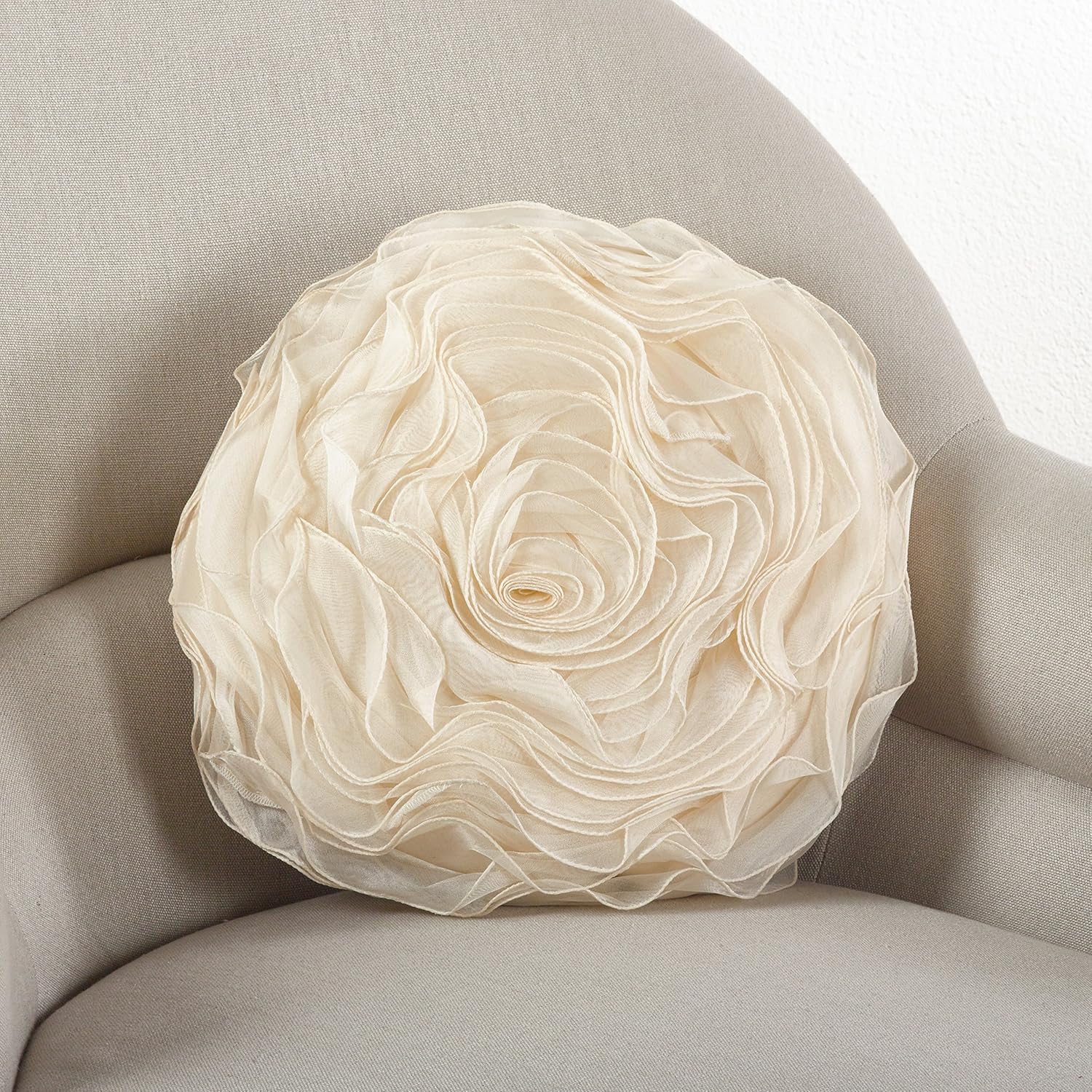 SARO LIFESTYLE Rose Design Throw Pillow 13 Inch